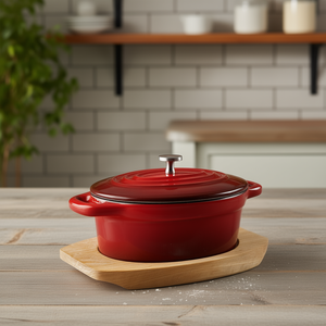 Mini casseruola ovale Magma Red con coperchio da 1,5 litri per cuocere e servire - Product Image 3