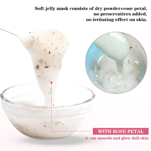 Masque en poudre <span class=keywords><strong>de</strong></span> gelée <span class=keywords><strong>de</strong></span> collagène bio OEM à marque privée, 50g, hydratant, raffermissant, éclaircissant, peel-off, végétalien, soin coréen, ODM - Product Image 1