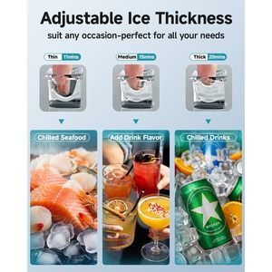 Máquina de Hielo Comercial Euhomey de 100 lb/24 h, de Acero Inoxidable, para Instalar Bajo Mostrador, con Capacidad de Almacenamiento de 33 lb - Product Image 4