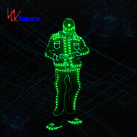 Future Creative LED Tron Dance Costumes, vêtements à lumières LED pour la danse de groupe, robes brillantes dans le noir Led Suit