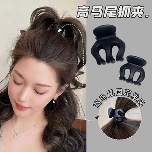 กิ๊บติดผมสีดำขนาดใหญ่สไตล์เรโทรสำหรับด้านหลังศีรษะ กิ๊บติดผมทรงสูงสำหรับผู้หญิง กิ๊บติดผมหางม้าสูง - Product Image 3