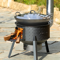 Poêle à bois commercial portable, four de cuisson industriel extérieur pour camping et restauration sur site