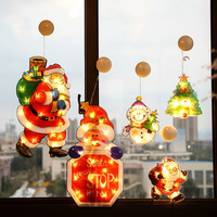 Lumières décoratives de Noël LED IP44 transfrontalières les plus vendues, en forme de Père Noël, Bonhomme de neige, Cerf, 400 mm, avec ventouse pour fenêtre, pour les fêtes