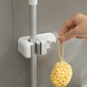 FXL High Quality Wall Mounted Drill Free Organizer Mop And Broom Holder Rack Clip with Hanging Hook