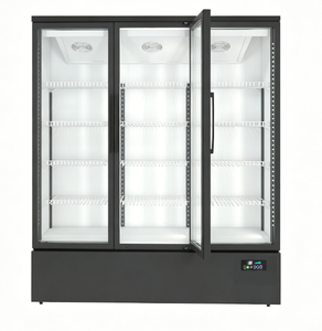 Refrigerador Vertical con Ventilador para Bebidas, Refrigerador con 2 Puertas de Vidrio y Estantes Ajustables para Bebidas Energéticas - Product Image 2
