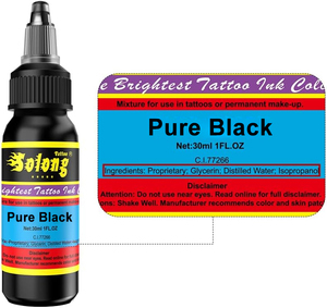 <span class=keywords><strong>Encre</strong></span> de tatouage pure noire <span class=keywords><strong>Solong</strong></span> 4oz 120ml, grande capacité, <span class=keywords><strong>encre</strong></span> pigmentée lisse pour l'entraînement des artistes tatoueurs et l'utilisation quotidienne en studio - Product Image 6