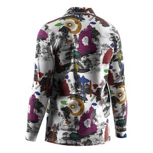 T-shirt à manches longues Odm Sublimation Button Floral Seaside, vêtements de plage décontractés pour hommes, été - Product Image 4