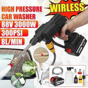เครื่องฉีดน้ำแรงดันสูงไร้สาย 3000W 88V สำหรับล้างรถยนต์ พร้อมหัวฉีดโฟม สำหรับทำความสะอาดรถยนต์  พร้อมแบตเตอรี่ 2 ก้อน - Product Image 1