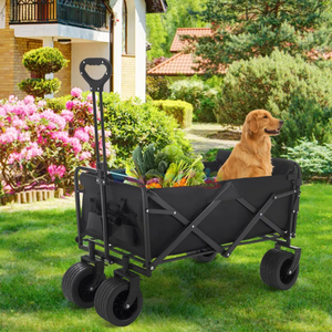 Carro plegable de servicio pesado Carro de playa Carro de 4 ruedas Jardín Camping Playa Carro de carro plegable con mesa - Product Image 1