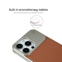 Coque de Téléphone JOYPORODO en Métal Aluminium Magnétique avec Aromathérapie pour iPhone 15 16 17 Pro Max et Samsung S23 S24 S25 Ultra
