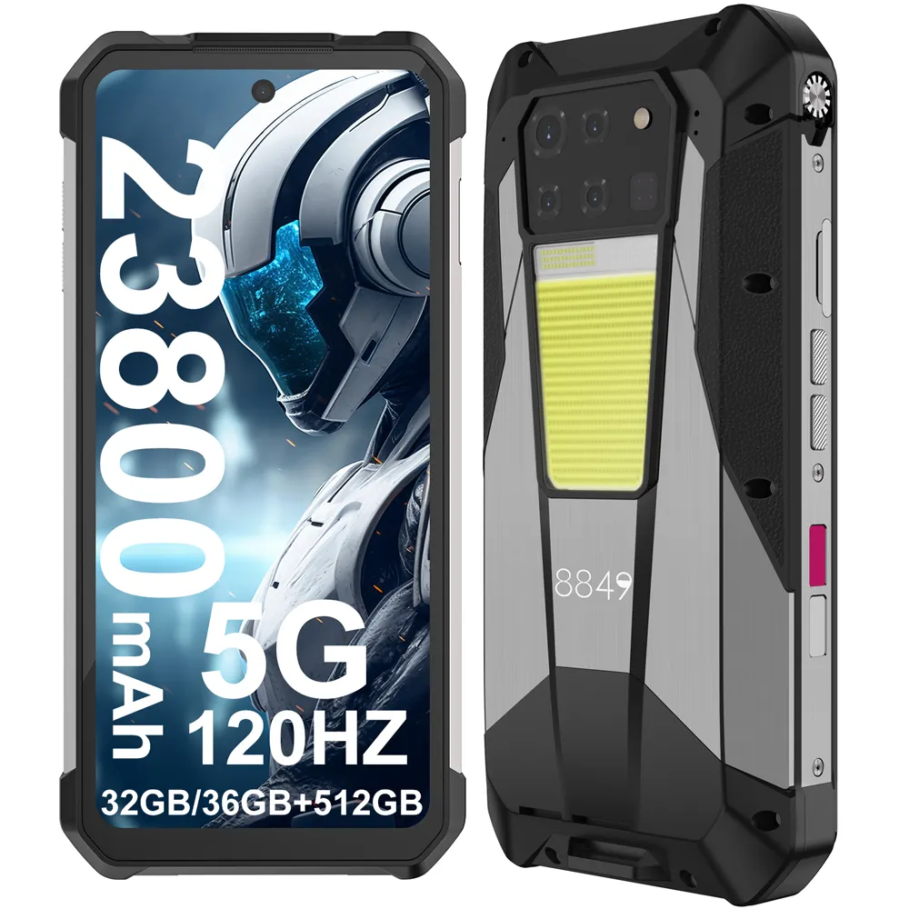 Hot Unihertz Tank 3 Pro 8849 Rugged Phones 5G with 100 Lumens Laser Projector 32GB 512GB 23800mAh Waterproof 200MP Smartphones