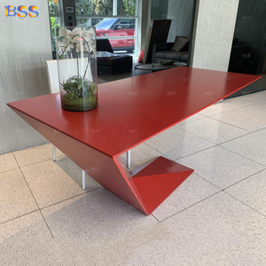 Thiết kế bàn văn phòng giám đốc corian hiện đại phong cách bàn văn phòng công ty Màu Đỏ Bàn ý nhân viên quản lý bàn - Product Image 2