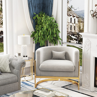 Fauteuil baril de luxe italien pour salon, fauteuil club individuel blanc à accoudoirs larges, fauteuil d'appoint de loisirs