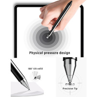 Lápiz Óptico Multifuncional 3 en 1 con Pantalla Táctil, Tapa Magnética, Ligero (21g), Punta Fina de Metal y Silicona, Capacitivo