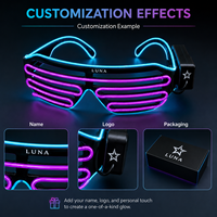 Lunettes à volets LED personnalisées avec cadre à lamelles, effet néon blanc, pour mariage, réception, fête, festival, costume - Vente en gros usine