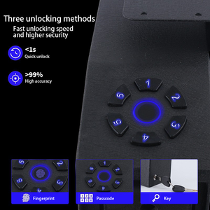 Súng sinh trắc học an toàn-Hộp súng chống cháy & Chống trộm với bàn phím kỹ thuật số im lặng, an ninh nhà/xe thép hạng nặng cho súng - Product Image 3