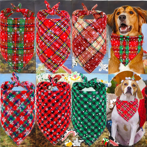 Weihnachtliches Dreieck-Haustier-Halstuch Kariertes Hundebandana für die Frühjahrssaison - Product Image 2