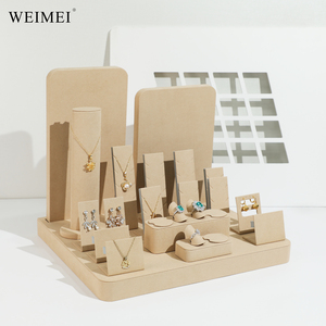 Ensemble de présentoirs à bijoux WEIMEI en microfibre pour bracelets, colliers, bagues et boucles d'oreilles, pour boutique de bijoux sur mesure - Product Image 3