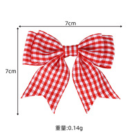 CHANG YUAN 7*7cm Nœuds à cheveux en gros-grain à carreaux vichy pour enfants et filles, nœuds pré-noués, mini barrettes et accessoires pour cheveux