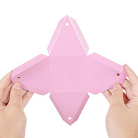 B545 Pyramid Favor Triangle Geschenk boxen Satin band Einweg Pink Paper board Candy Hochzeiten Partys Pyramid Shaped Food Box