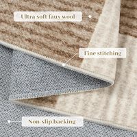 Luxuriöser Rutschfester Waschbarer Bodenteppich Neutrales Klassisches Geometrisches Muster Großflächiger Teppich für Wohnzimmer Schlafzimmer
