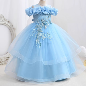 Abito da principessa soffice monospalla per bambine da bambina per banchetto nuziale per pianoforte Performance vestiti da festa carini - Product Image 6