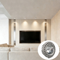 Foco LED COB AR111 de 20W 25W con Carcasa de Aluminio Fundido a Presión Plateada, Sin Parpadeo, Apto para Sala de Estar y Salón de Exposiciones