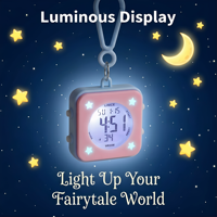 Montre porte-clés numérique LED mignonne, montre de poche étanche et lumineuse avec alarme, minuteur et chronomètre pour enfants