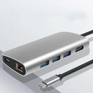 8 cổng trong Hub máy tính Adapter PD sạc 8 in1 Hub USB C RJ45 với HD-MI + USB3.0 * 3 + RJ45 + PD cổng - Product Image 4