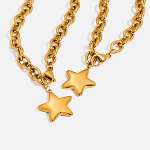 สร้อยคอจี้รูปดาว ทอง สแตนเลสสตีล เครื่องประดับแฟชั่นสำหรับทุกเพศ - Product Image 1