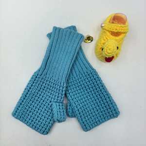 Gants d'hiver unisexes en acrylique/coton tricotés, mitaines chaudes et douces au crochet sans doigts, avec poignets extensibles, pour le bureau et l'écriture - Product Image 4