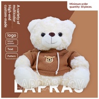 Ours en peluche personnalisé sur le thème de la remise des diplômes, en velours, sur commande pour les événements d'entreprise et scolaires ; logo et texte peuvent être ajoutés