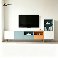 Meuble TV Modulaire Moderne et Coloré, Fabrication Sur Mesure, Conforme CE TSCA CARB2, Design Asymétrique pour Projet d'Appartement
