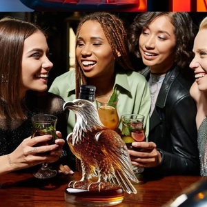 قارورة ويسكي عصرية على شكل نسر، زجاج بوروسيليكات عالي الجودة ثلاثي الأبعاد سعة 350 مل، منفوخة يدويًا، متينة، هدية أعمال مثالية لمشروبات السكوتش والبوربون في البار. - Product Image 6