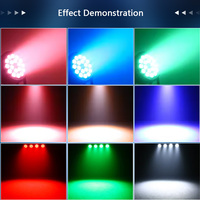 Projecteur PAR plat RZ de haute qualité 18x10W RGBW 4-en-1 LED pleine couleur avec coque en aluminium, contrôle DMX512 et sonore pour DJ, discothèque et scène