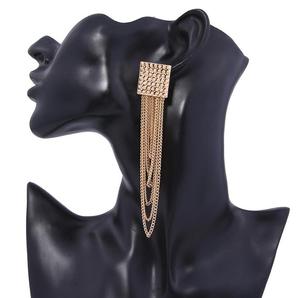 Nuevo estilo de diamantes de imitación Stud pendientes cadenas borla pendientes mujer joyería al por mayor LX6134 - Product Image 3