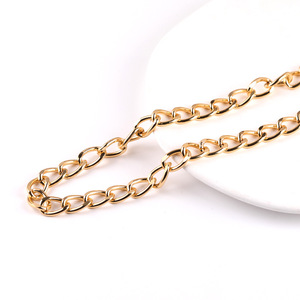 Chaîne d'extension en aluminium aplatie 10 mm, chaîne métallique pour accessoires de bijoux DIY, matériau pour chaîne de sac - Product Image 5