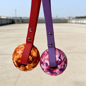Palla Cava in EVA Ecologica da 7cm/9cm con Corda in PVC, Giocattolo da Masticare alla Moda per Cani, per la Pulizia dei Denti e Contro la Noia - Product Image 1