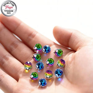 Bijoux de <span class=keywords><strong>piercing</strong></span> labret en titane et zircon coloré, boucles d'oreilles clous tendance pour filles, piercings de <span class=keywords><strong>langue</strong></span>, anneaux de nez, clous d'oreilles diamant - Product Image 5