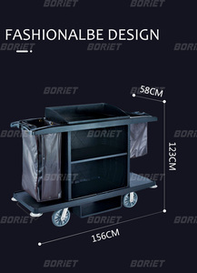 Chariot de service de femme de chambre d'hôtel en plastique avec roues multifonctionnel durable et écologique pour les hôtels, les hôpitaux et les supermarchés - Product Image 5
