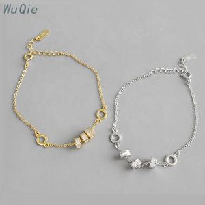 Wuqie 2020ใหม่แฟชั่นผู้หญิง Transfer Lucky ลูกปัด925สร้อยข้อมือเงินแท้ Cubic Zirconia - Product Image 2