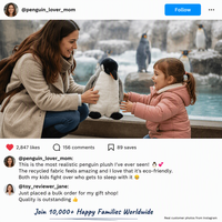 Ensemble de jouets en peluche réaliste Pingouin empereur, animaux en peluche en tissu recyclé écologique, rembourrage en coton, vente en gros OEM, logo personnalisé