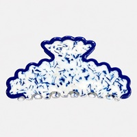 Pinces à cheveux tendance en acrylique à bords ondulés, motif écaille de tortue multicolore, grandes pinces à mâchoires à dents entrecroisées pour femmes