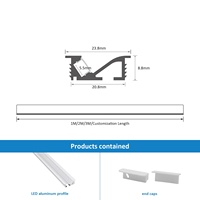Installation Facile 042 Profilé encastré léger pour bande LED, diffuseur de profilés en aluminium série 6000