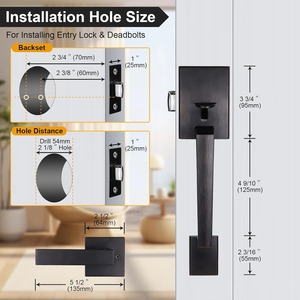 Handle Lodl Interiordoors Entrance Round Tubular Crystal Bath Duty Lock Levers Privacy Security Set <strong>Door</strong> <strong>Knob</strong> Handle - Product Image 5
