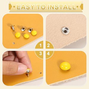 ชุดอุปกรณ์ยึดติดหนัง Uxcell หมุดโลหะทรงกลมแบบเห็ด ขนาดมิลลิเมตร สำหรับกระเป๋าถือ  หมุดโลหะแบบมีฐานเกลียว สำหรับงานฝีมือหนัง DIY - Product Image 3