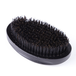 Logo personnalisé brosse à <span class=keywords><strong>barbe</strong></span> en bois courbé brosse à cheveux noire pour hommes LOGO personnalisé en poils de sanglier doux 360 - Product Image 5