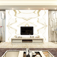 Tablero de PVC UV de Alto Brillo con Acabado Mármol, 1220x2440mm, 3mm, Impermeable, Resistente al Fuego, Revestimiento de Plástico Tipo Piedra para Renovación de Interiores Comerciales