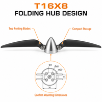 Elica Pieghevole T16X8 16x8 Pollici per UAV ad Ala Fissa con Spinner, Pale in Fibra di Carbonio Polimerica, Certificata CE/FCC TMOTOR