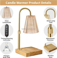 Lampe de chauffe-bougie à hauteur réglable pour cadeaux d'anniversaire avec minuterie Lampe de table chauffante en cire de verre à intensité variable pour bougies en pot
